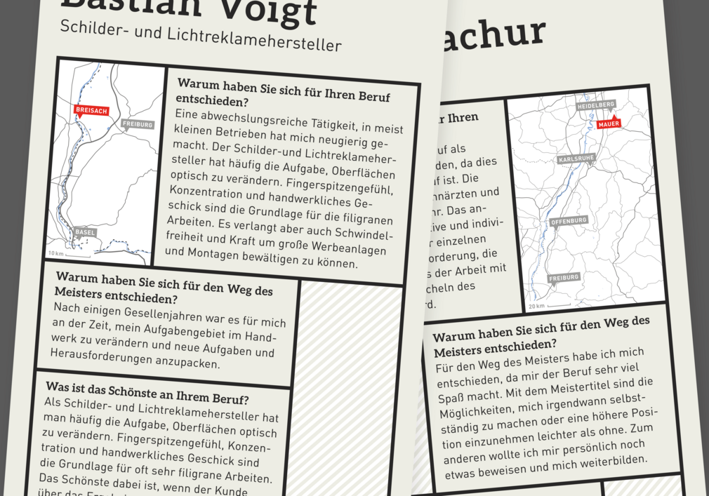 Vorstellung der Meister, Ausstellungsbeschriftung