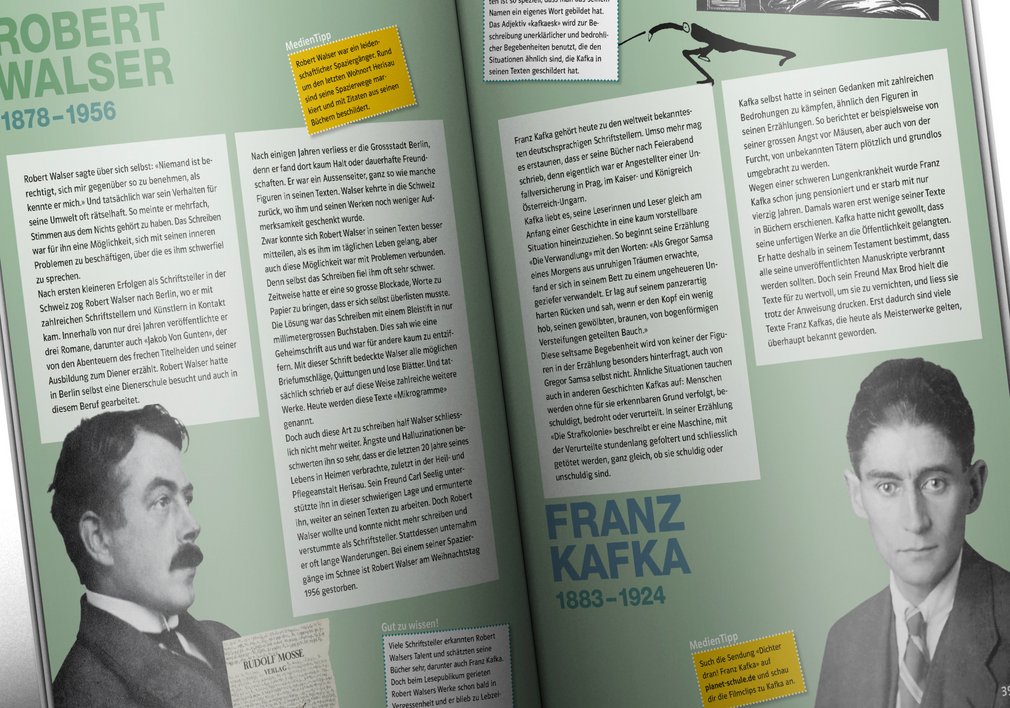 Die Sprachstarken: Autorenseite Robert Walser und Franz Kafka